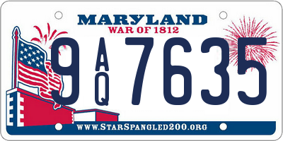 MD license plate 9AQ7635
