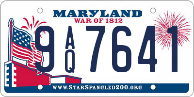 MD license plate 9AQ7641