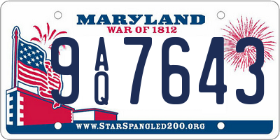 MD license plate 9AQ7643