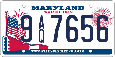 MD license plate 9AQ7656