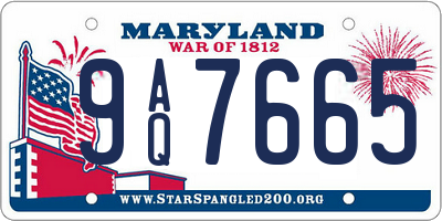 MD license plate 9AQ7665