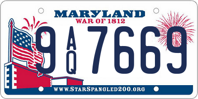 MD license plate 9AQ7669