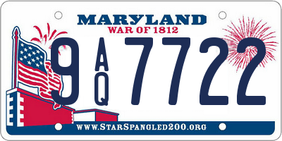 MD license plate 9AQ7722