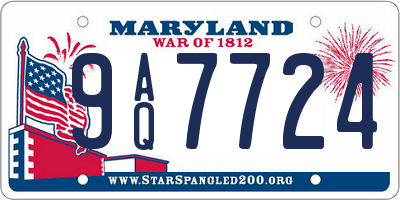 MD license plate 9AQ7724