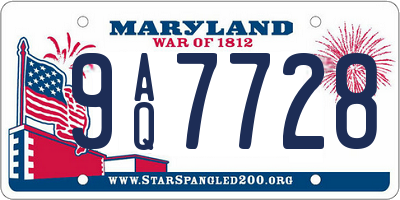 MD license plate 9AQ7728
