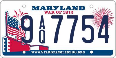 MD license plate 9AQ7754