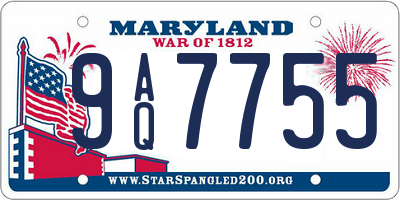 MD license plate 9AQ7755