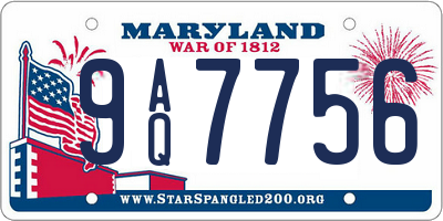 MD license plate 9AQ7756