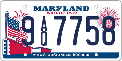 MD license plate 9AQ7758