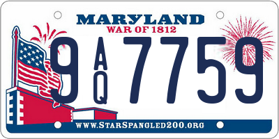 MD license plate 9AQ7759