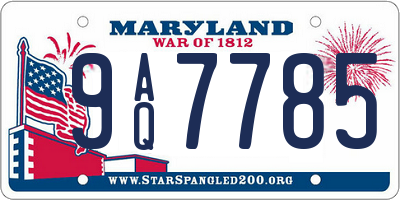 MD license plate 9AQ7785