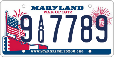 MD license plate 9AQ7789