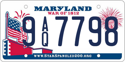 MD license plate 9AQ7798