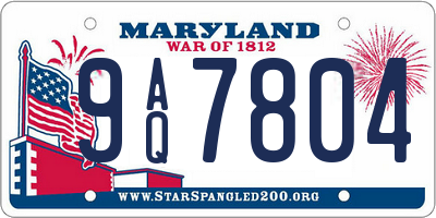 MD license plate 9AQ7804