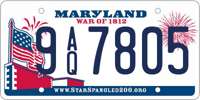 MD license plate 9AQ7805