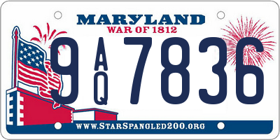MD license plate 9AQ7836