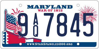 MD license plate 9AQ7845