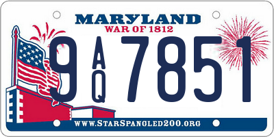 MD license plate 9AQ7851