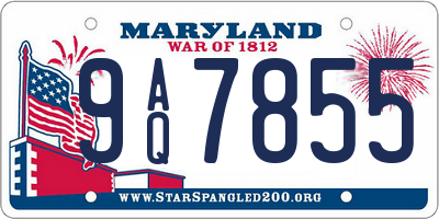 MD license plate 9AQ7855