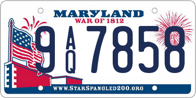 MD license plate 9AQ7858