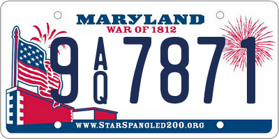 MD license plate 9AQ7871