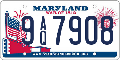 MD license plate 9AQ7908