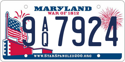 MD license plate 9AQ7924