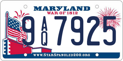 MD license plate 9AQ7925