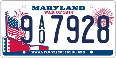 MD license plate 9AQ7928