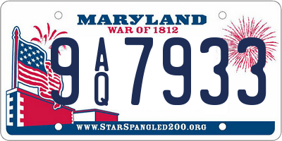 MD license plate 9AQ7933
