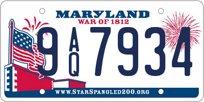 MD license plate 9AQ7934