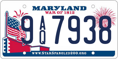 MD license plate 9AQ7938