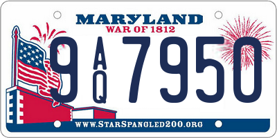 MD license plate 9AQ7950