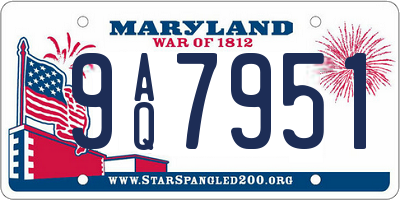 MD license plate 9AQ7951