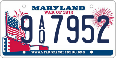 MD license plate 9AQ7952