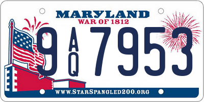 MD license plate 9AQ7953