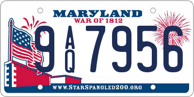 MD license plate 9AQ7956
