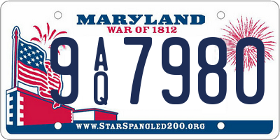 MD license plate 9AQ7980