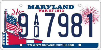 MD license plate 9AQ7981