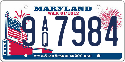 MD license plate 9AQ7984