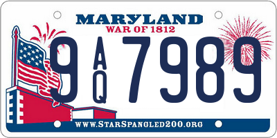 MD license plate 9AQ7989
