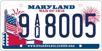 MD license plate 9AQ8005