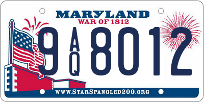 MD license plate 9AQ8012