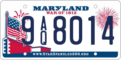 MD license plate 9AQ8014