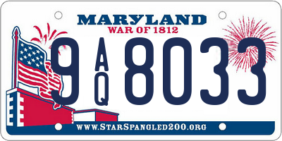 MD license plate 9AQ8033