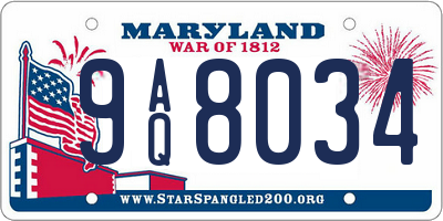 MD license plate 9AQ8034