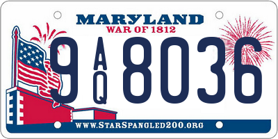 MD license plate 9AQ8036