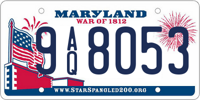 MD license plate 9AQ8053