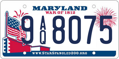 MD license plate 9AQ8075