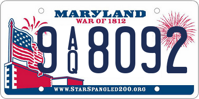 MD license plate 9AQ8092
